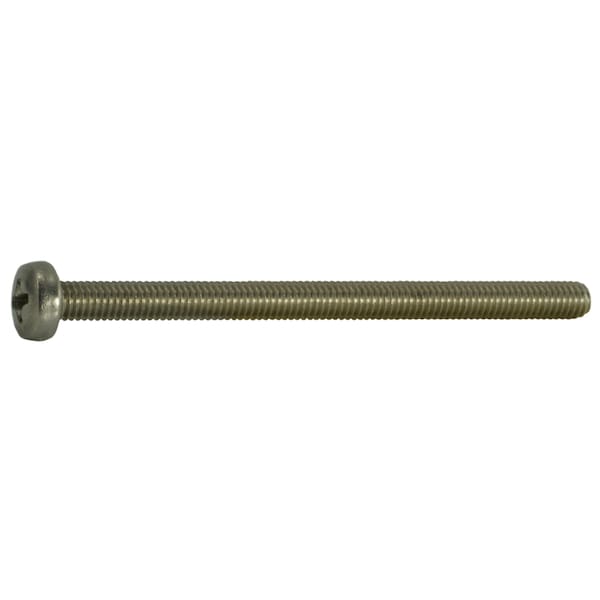 Midwest Fastener M4-0.70 x 60 mm Phillips Pan Machine Screw, Plain A2 Stainless Steel, 8 PK 34748 - main